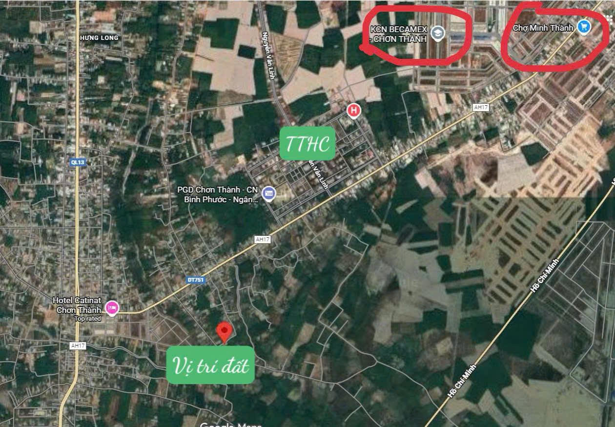 1 lô duy nhất sát bên ql14 và tthc chơn thành sổ sẵn
