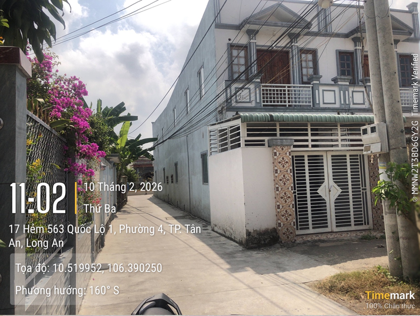 BÁN NHÀ LÔ GÓC 2 MẶT HẺM – PHƯỜNG 4, TP. TÂN AN, LONG AN