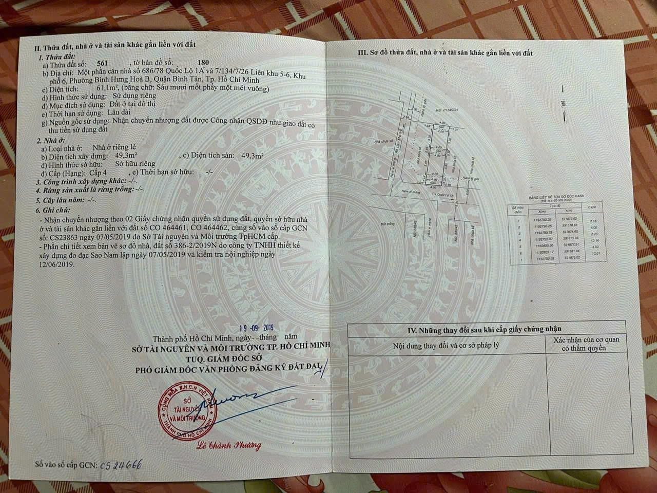 Bán đất 61m² ngang 4m giá 3.8 tỷ Phường Bình Tân