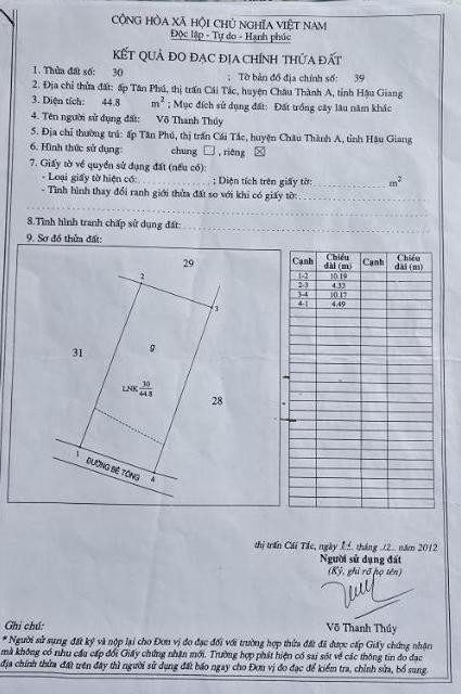 Bán nhà gần chợ Cái Tắc