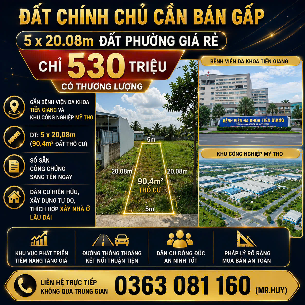 🏡 ĐẤT PHƯỜNG TRUNG AN GIÁ MỀM – ĐƯỜNG Ô TÔ TẬN ĐẤT – CHỈ 530 TRIỆU 🏡