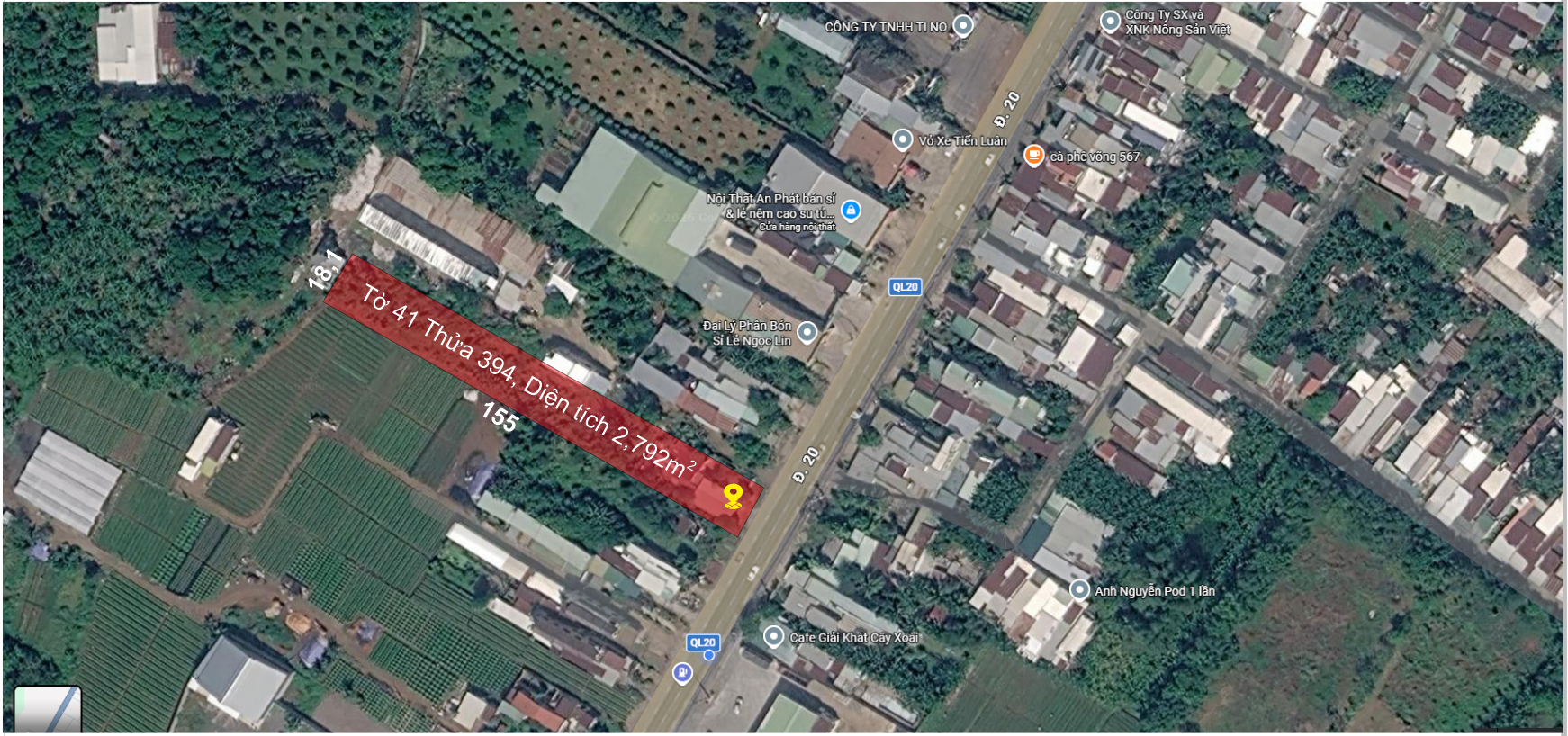 Bán đất 2.792m² có sẵn 220m² thổ cư ngang 18.1m giá 13 tỷ tại Đường Quốc Lộ 20 Xã Gia Kiệm TP Đồng Nai