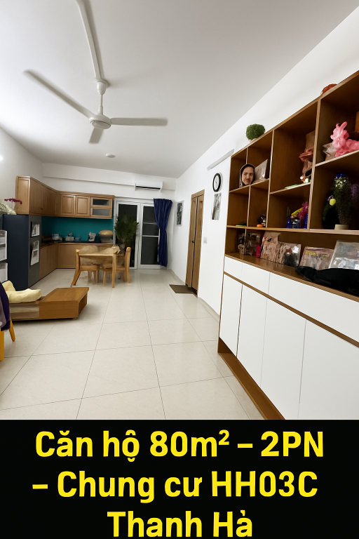 BÁN CĂN GÓC CHUNG CƯ TẦNG CAO HH03C THANH HÀ KIẾN HƯNG HÀ ĐÔNG –80M²–2PN–GIÁ CHỈ 2.9 TỶ