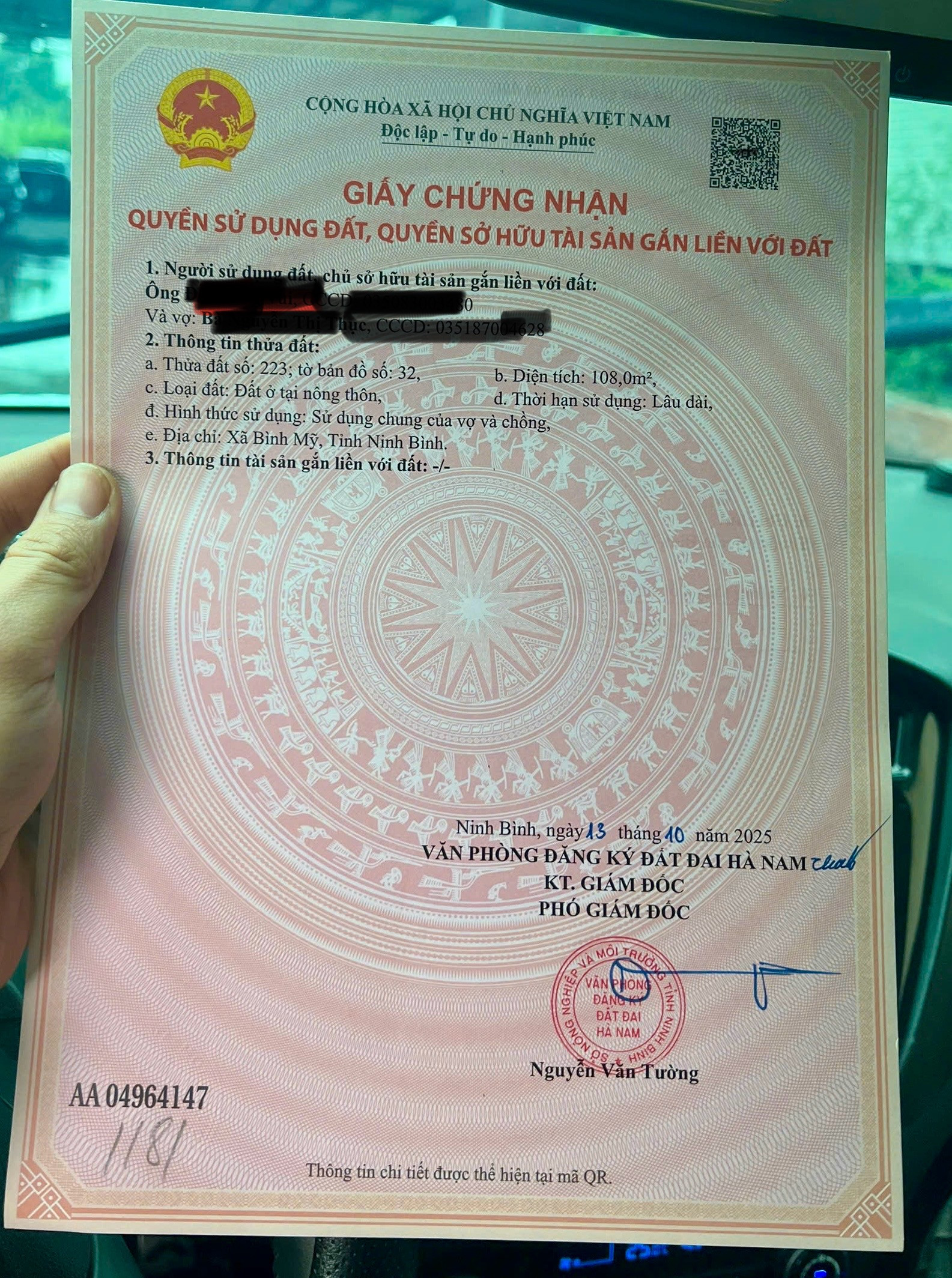 Chính chủ gửi bán 108m2 Tây Bình Mỹ giá siêu tốt