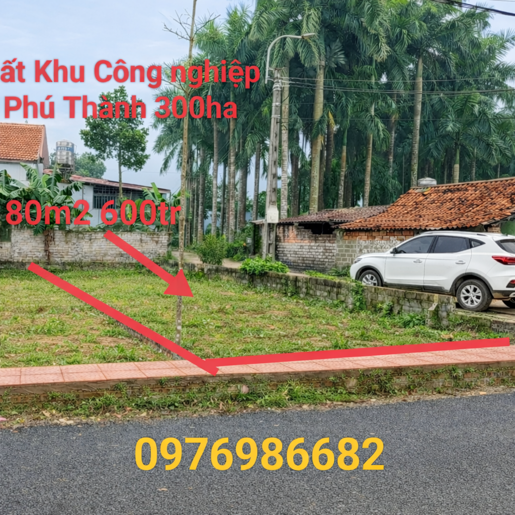 Bán gấp lô đất Khu Công Nghiệp Phú Thành 600tr, 80m2