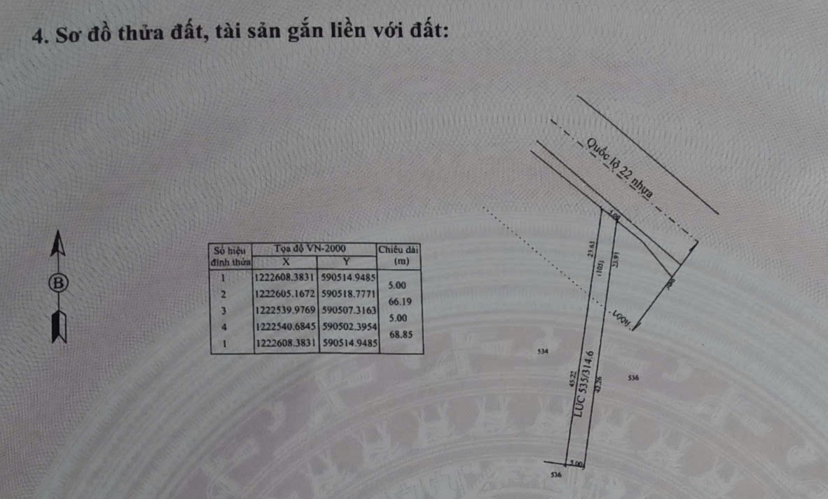 Bán đất mặt tiền QL22 ,An Hòa, Trảng Bàng