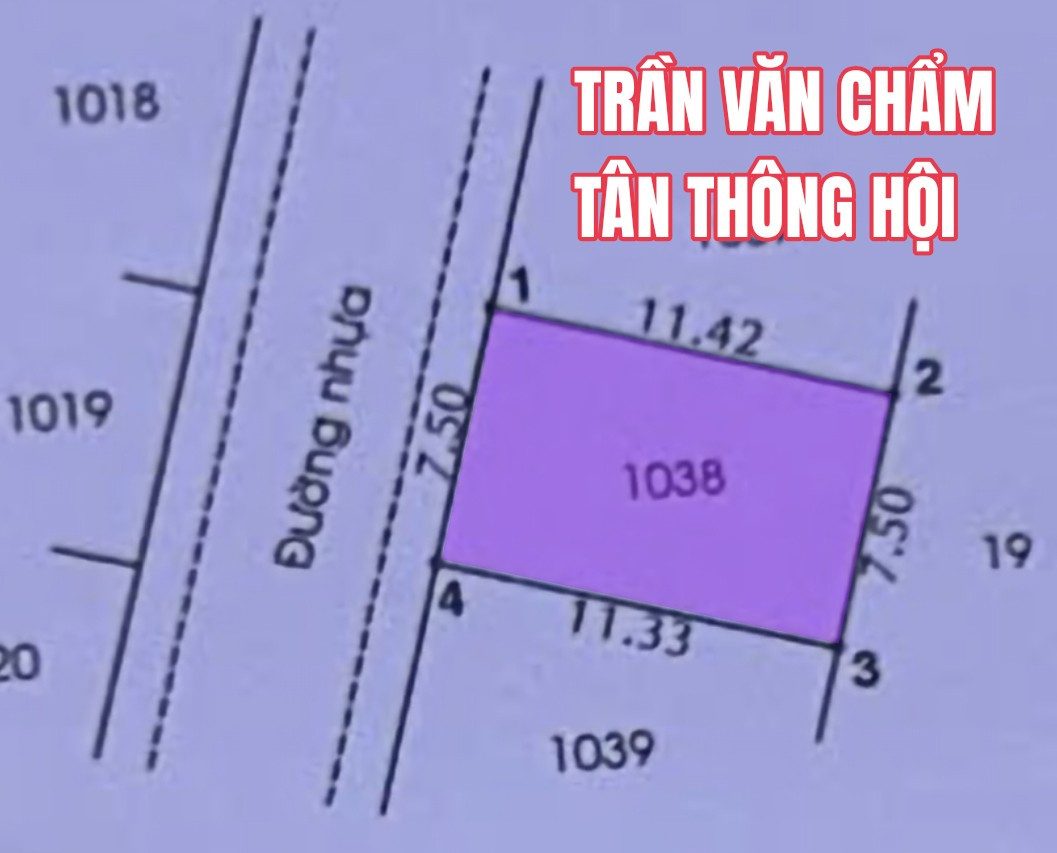 🟥Lỡ lại tiếc, kẹt mới có giá này Bán đất 85m² full thổ cư ngang 7,5m giá chỉ 1ty250 tại Tân Thông Hội Củ Chi