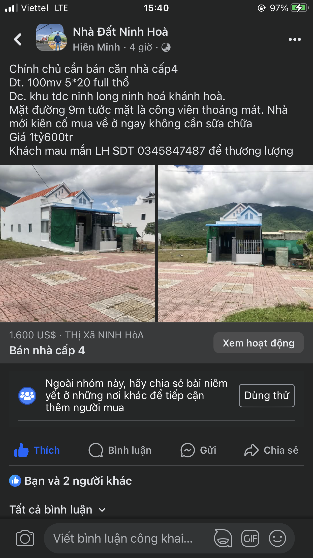 Bán căn nhà cấp 4
