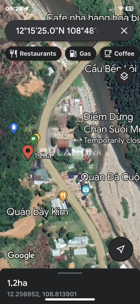 Bán 1,2 ha( 12000m2), mặt đường QL 27C Nha Trang- Đà Lạt.