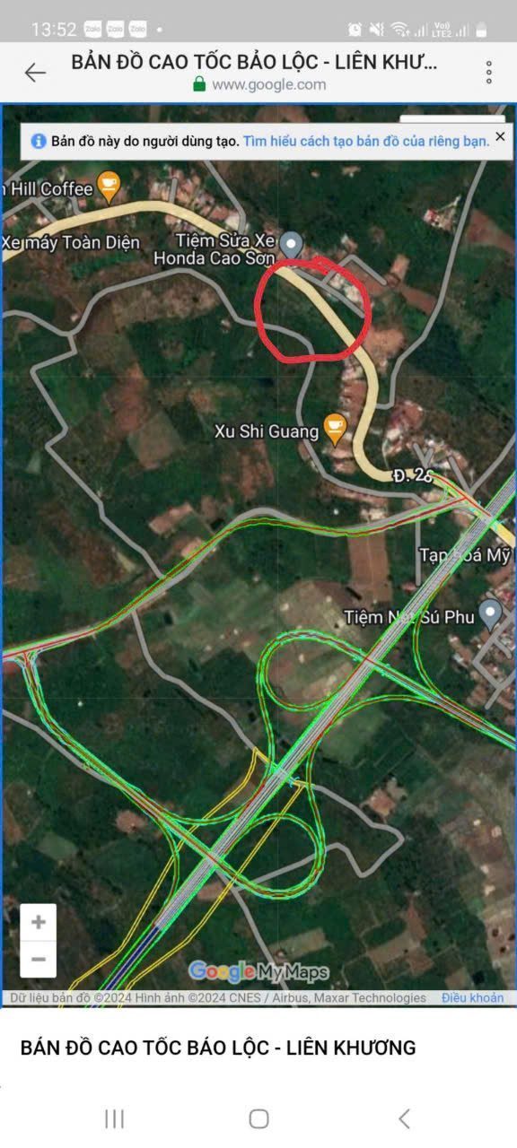 Bán đất 5200m² ngang 62m giá 6.8 tỷ tại Đường Quốc lộ 28 Xã Di Linh
