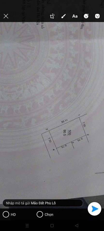 Bán đất 86,5m² ngang 7,5m giá 2.8 tỷ tại Xã Tiên Dược Huyện Sóc Sơn