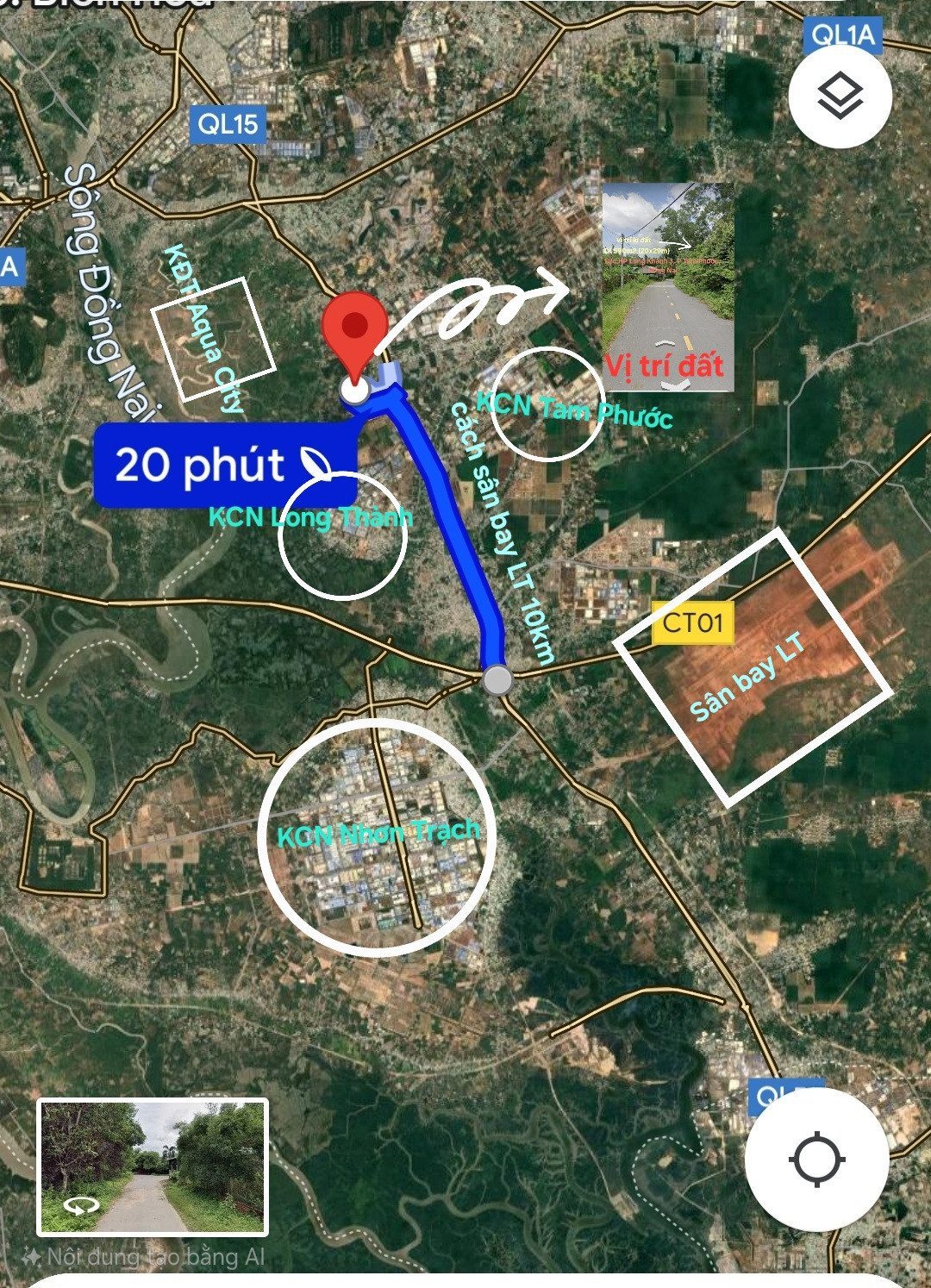 Bán đất 979.2m² có sẵn 200m² thổ cư ngang 40m giá 8.7 tỷ tại Đường Quốc lộ 51 Phường Tam Phước