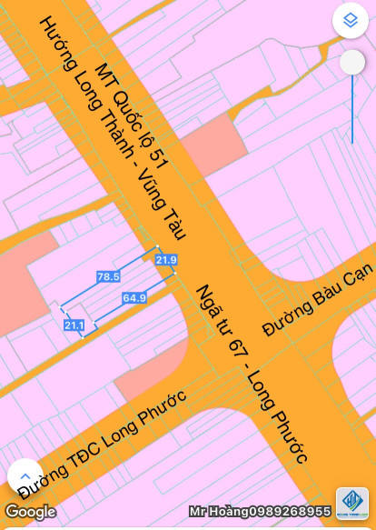 1707m2 đất Long Phước, 22m mặt tiền Quốc lộ 51