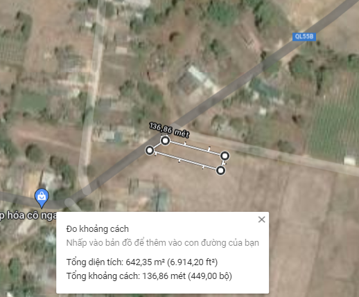 Bán  đất thổ cư 675m² , giá 2.7 tỷ tại đường Quốc Lộ 55, Thị trấn Tân Nghĩa, Huyện Hàm Tân, Bình Thuận