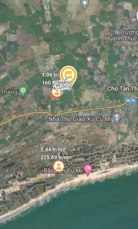 Bán  đất nông nghiệp 20200m² , giá 8 tỷ tại đường Quốc Lộ 55, Xã Tân Thắng, Huyện Hàm Tân, Bình Thuận