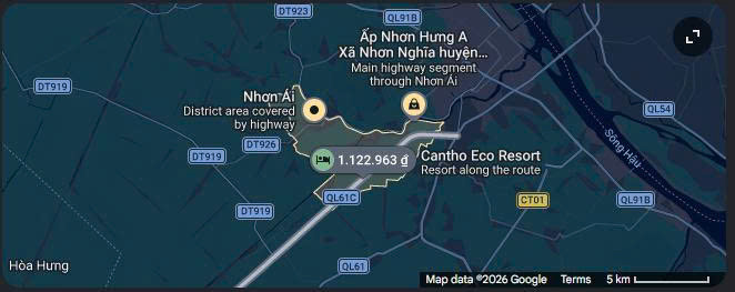 HƠN 2,5HA ĐẤT MẶT TIỀN QUỐC LỘ 61C – GIÁ TRỊ ĐẦU TƯ BỀN VỮNG