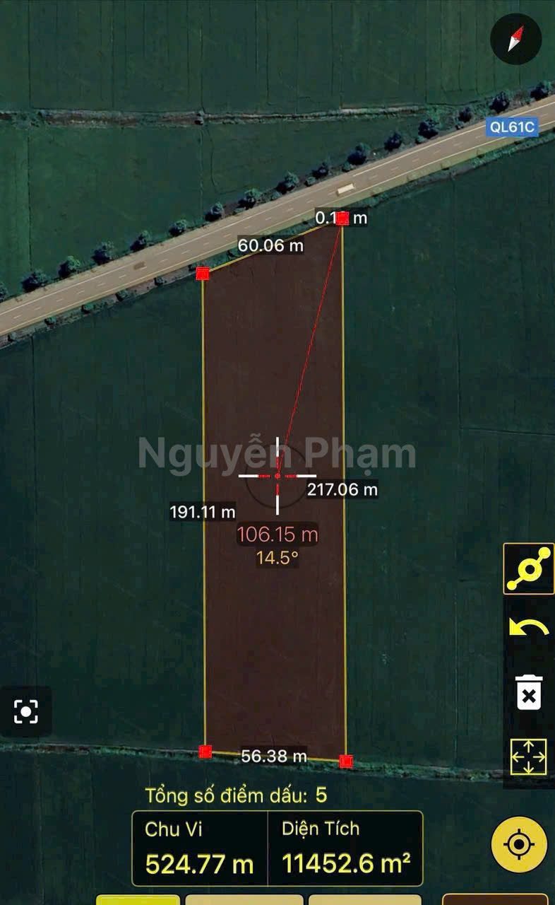 Bán đất 11500m² ngang 60m giá 12.5 tỷ tại Đường Quốc Lộ 61C Xã Vị Thanh 1