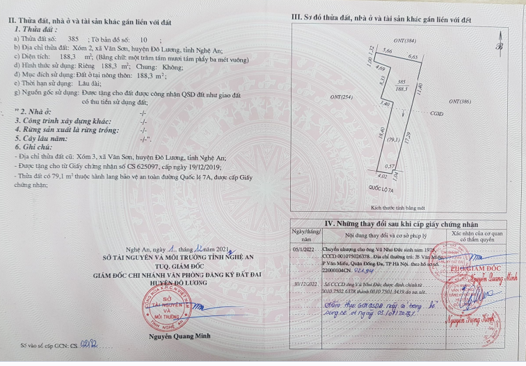 BÁN CĂN NHÀ MẶT ĐƯỜNG QL7A TẠI ĐÔ LƯƠNG, NGHỆ AN