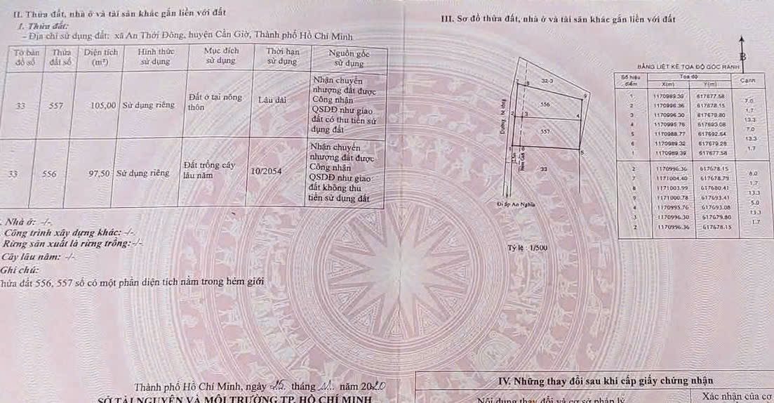 Bán lô nhà vườn An Nghĩa Bình Khánh cần giờ, diện tích 202m2 ngang khủng 13m đã rào lưới, cắm cọc ranh