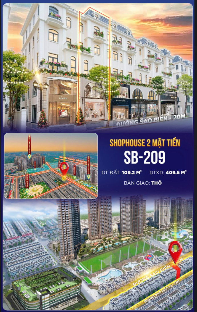 CHỐT NHANH CĂN 2 MẶT TIỀN SAO BIỂN SB-209 – GIÁ "SỐC" 18.88 TỶ