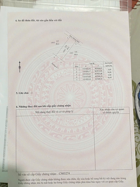 Bán đất 80m² giá 520 triệu Xã An Châu