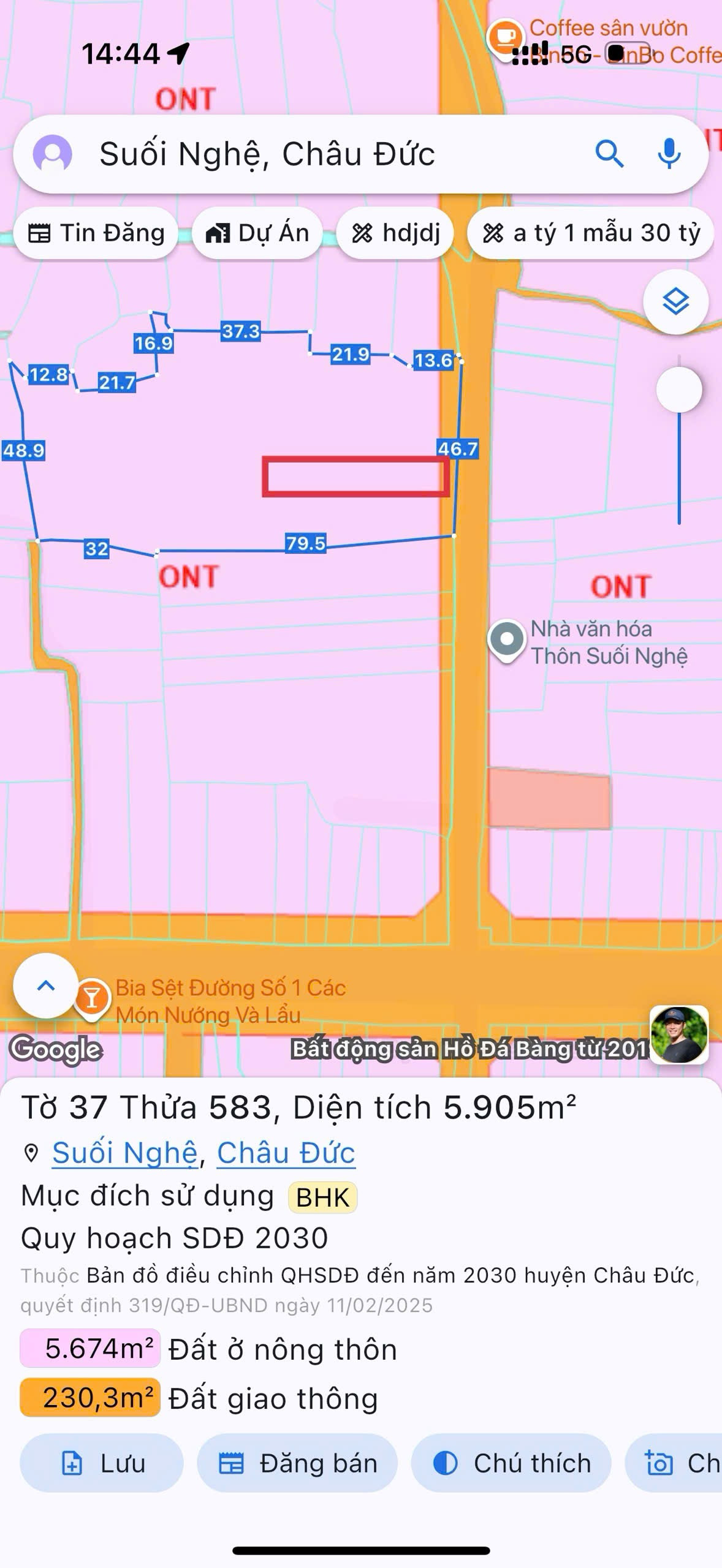 Nhánh đường số 1 Suối Nghệ ( Ngãi Giao, TP HCM )