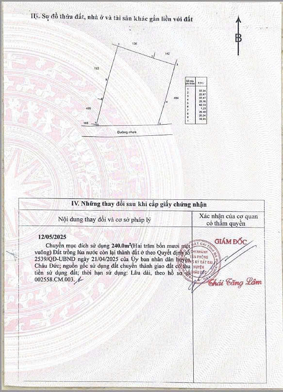 Ngang 10x48 có 80m thổ cư giá chỉ 1,2ty khu dân cư đá bạc châu Đức