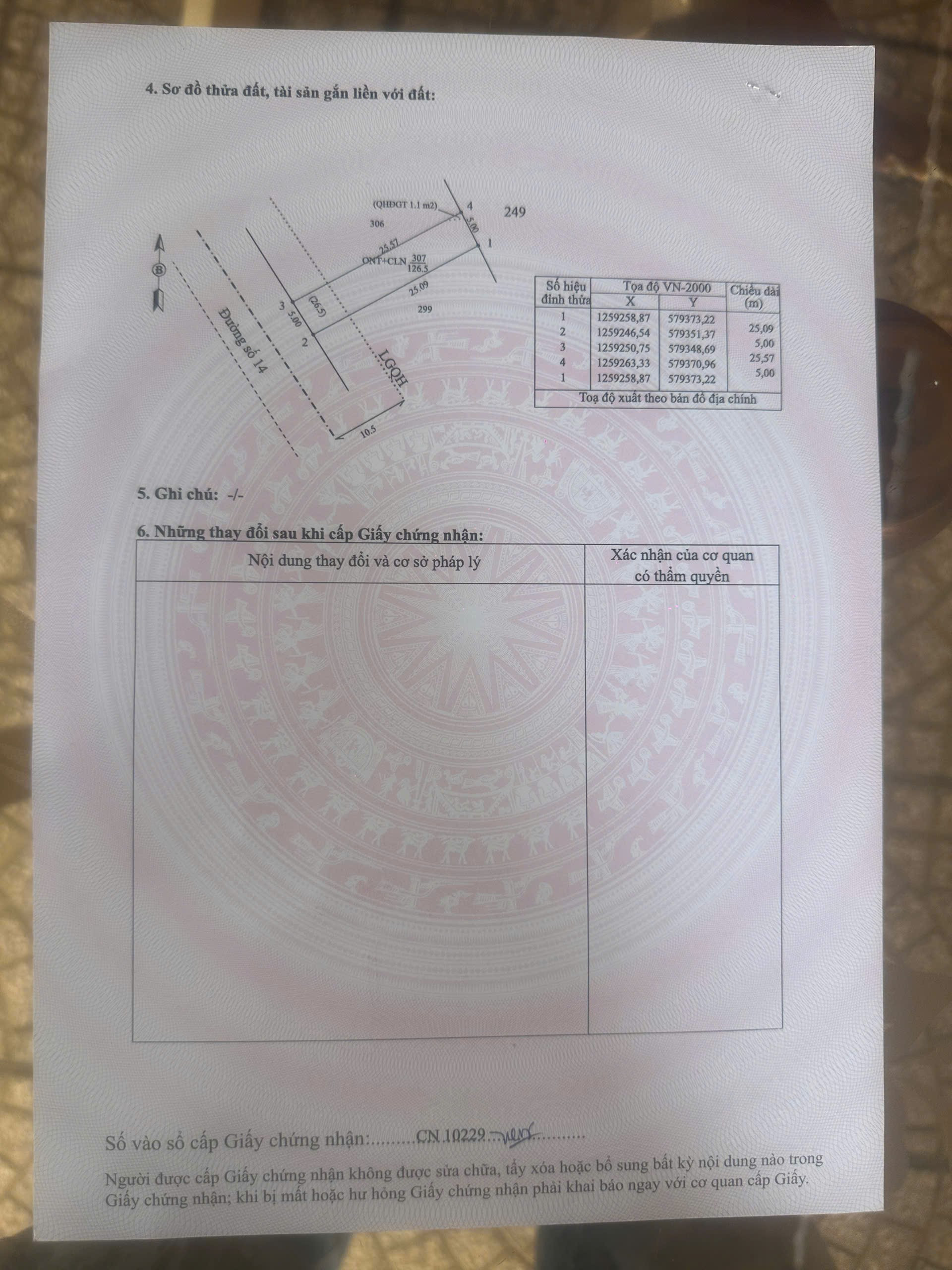 Bán đất 125m² có sẵn 100m² thổ cư ngang 5m giá 1.75 tỷ tại Đường số 14 Xã Dương Minh Châu