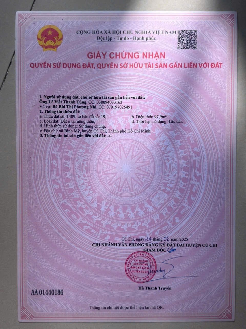 Bán đất 97.9m² có sẵn 97,9m² thổ cư ngang 5m giá 2.05 tỷ tại Đường Số 177 Xã Bình Mỹ
