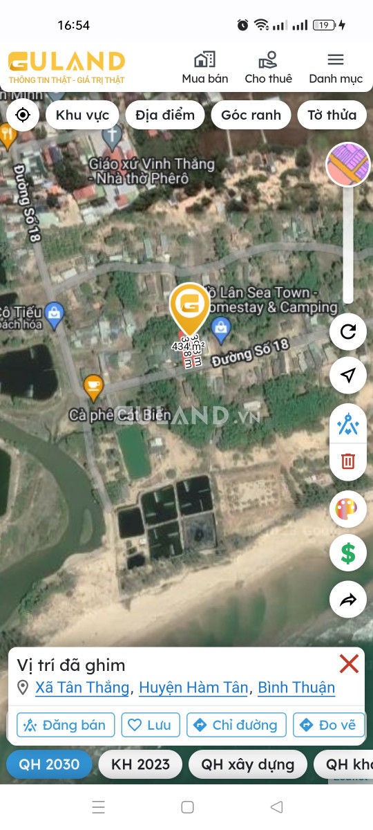 Bán đất nền sẵn thổ cư gần biển, mặt tiền đường bê tông