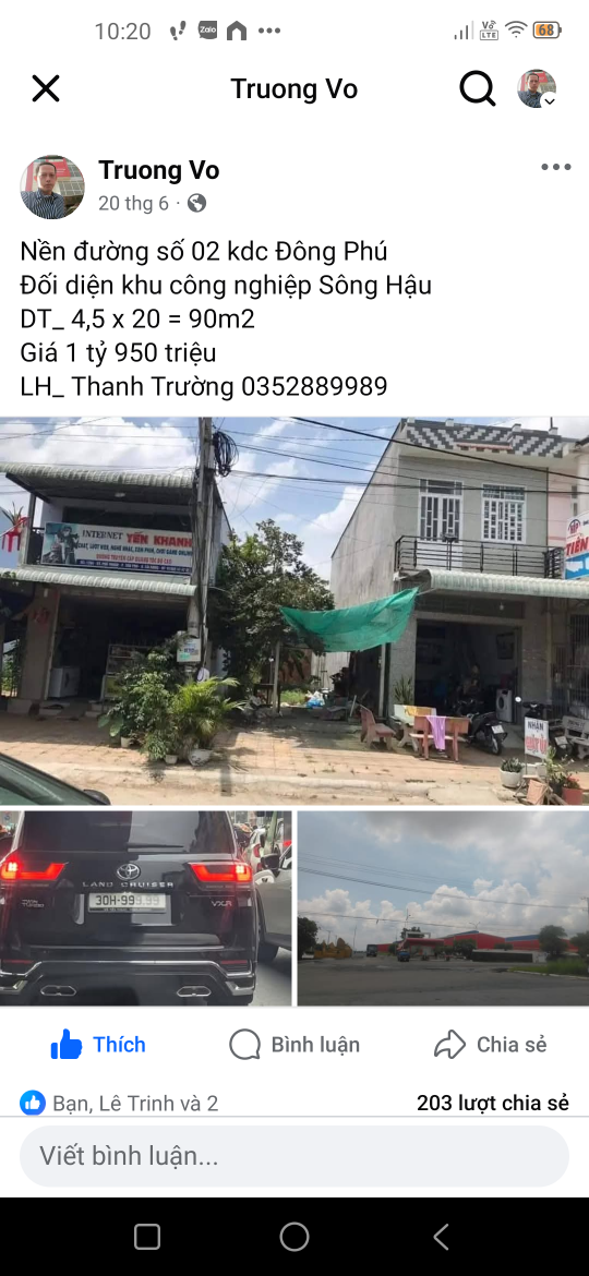 Nền đường số 02 kdc Đông Phú_ Hậu Giang