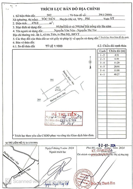 CHÍNH CHỦ CẦN BÁN NHANH LÔ ĐẤT ĐẸP - RỘNG 470M2 tại Thành Phố Phú Mỹ, Tỉnh Bà Rịa - Vũng Tàu