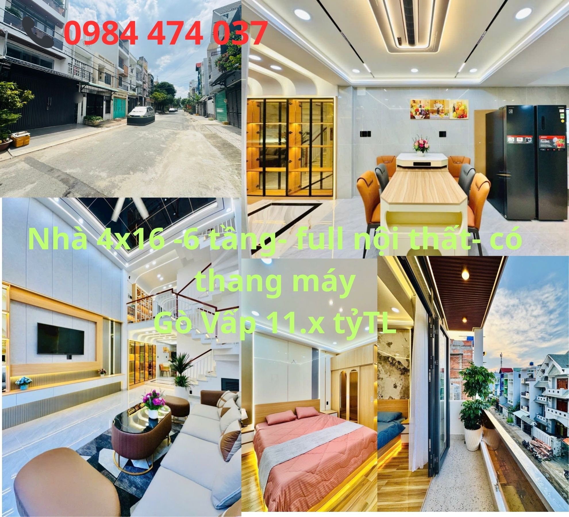Bán nhà mới xây 6 tầng, thang máy, full nội thất cao cấp tại Đường Số 5 Phường 14 Gò Vấp, đường 12m ô tô đậu ngày đêm, diện tích 64m2, giá 11.45 tỷ.