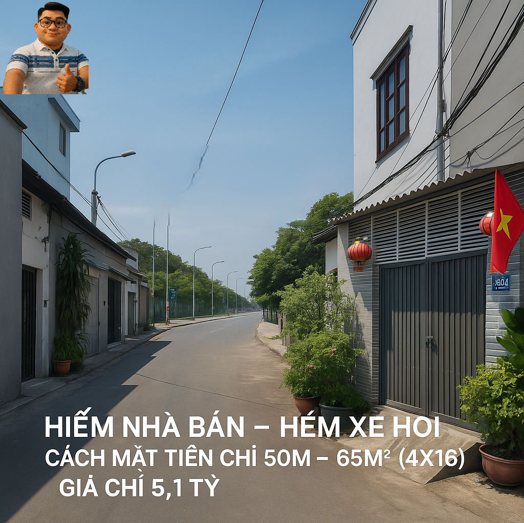 🔥 LINH TÂY, THỦ ĐỨC HIẾM NHÀ BÁN – HẺM XE HƠI 65M² . GIÁ CHỈ 5.1 TỶ 🔥