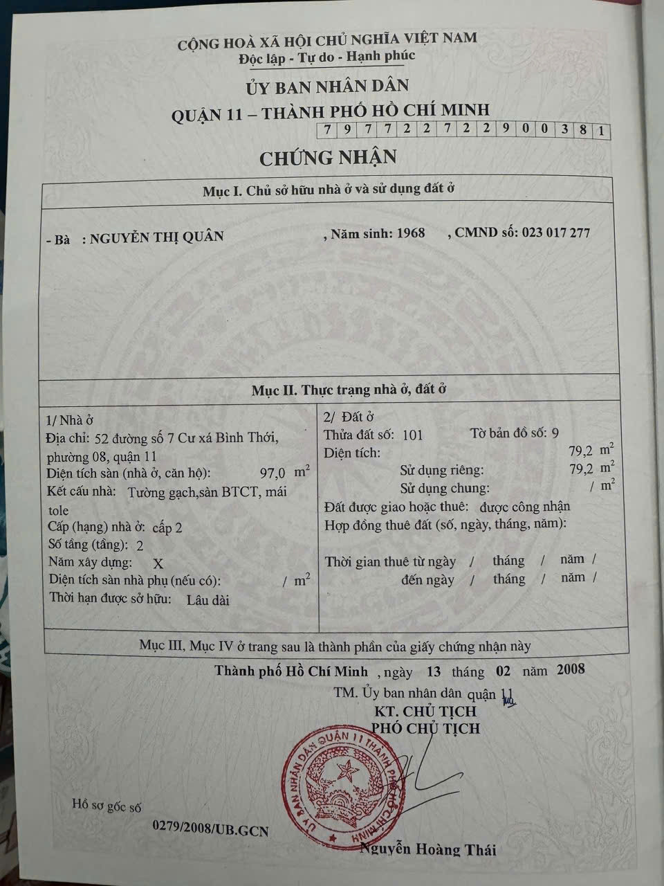 Bán nhà 50-52 Đường Số 7, Lãnh Binh Thăng, Phường 8, Quận 11 – Giá 35 tỷ