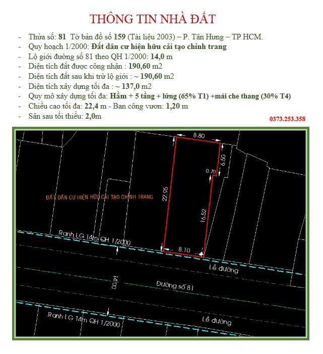 Nhà 8,1x23m NH CN 191m2 Đường 81 Phường Tân Quy Q7. giá tốt