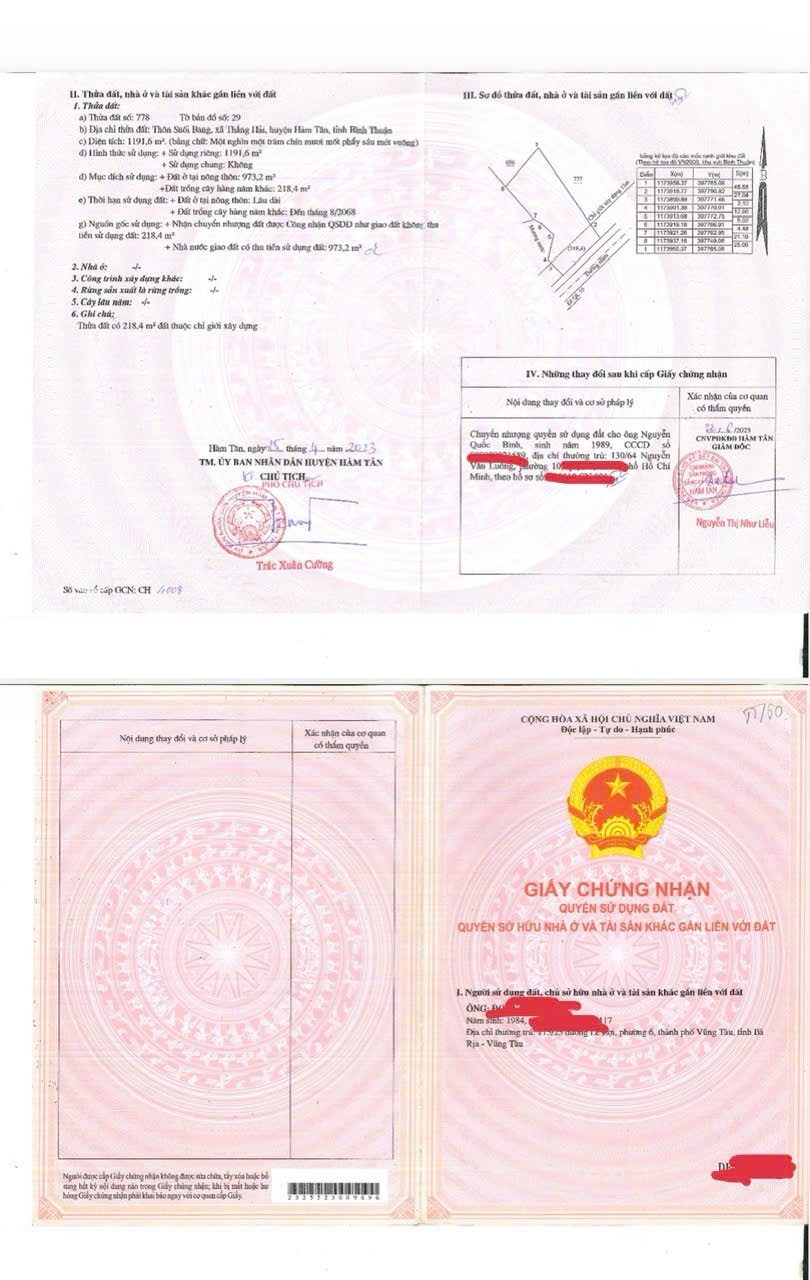 Cần bán đất full thổ cư