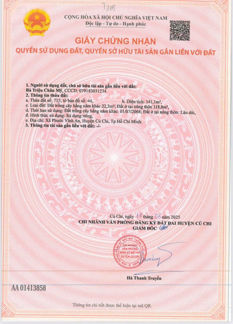 Cần bán lô đất thổ cư Mt đường nhựa thông 140m2 giá đầu tư.