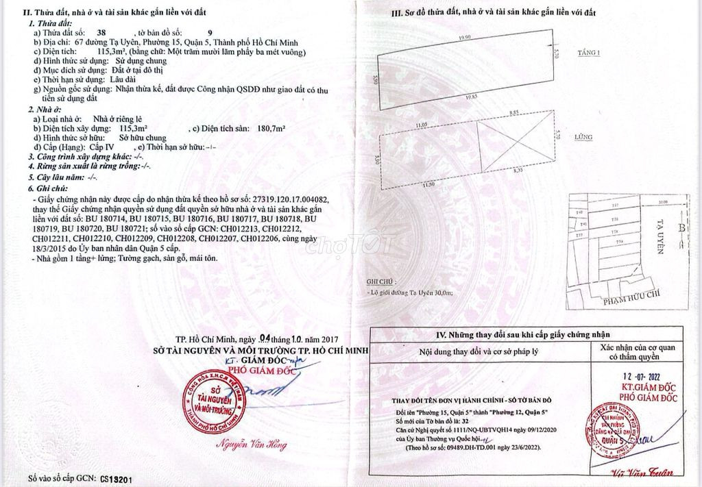 Bán nhà 67 Tạ Uyên, Phường 12, Quận 5 – Giá 60 tỷ