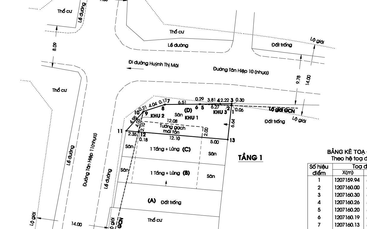 BÁN 4 LÔ ĐẤT F0 MẶT TIỀN TÂN HIỆP 10, GIÁ 3.5 TỶ/ LÔ
