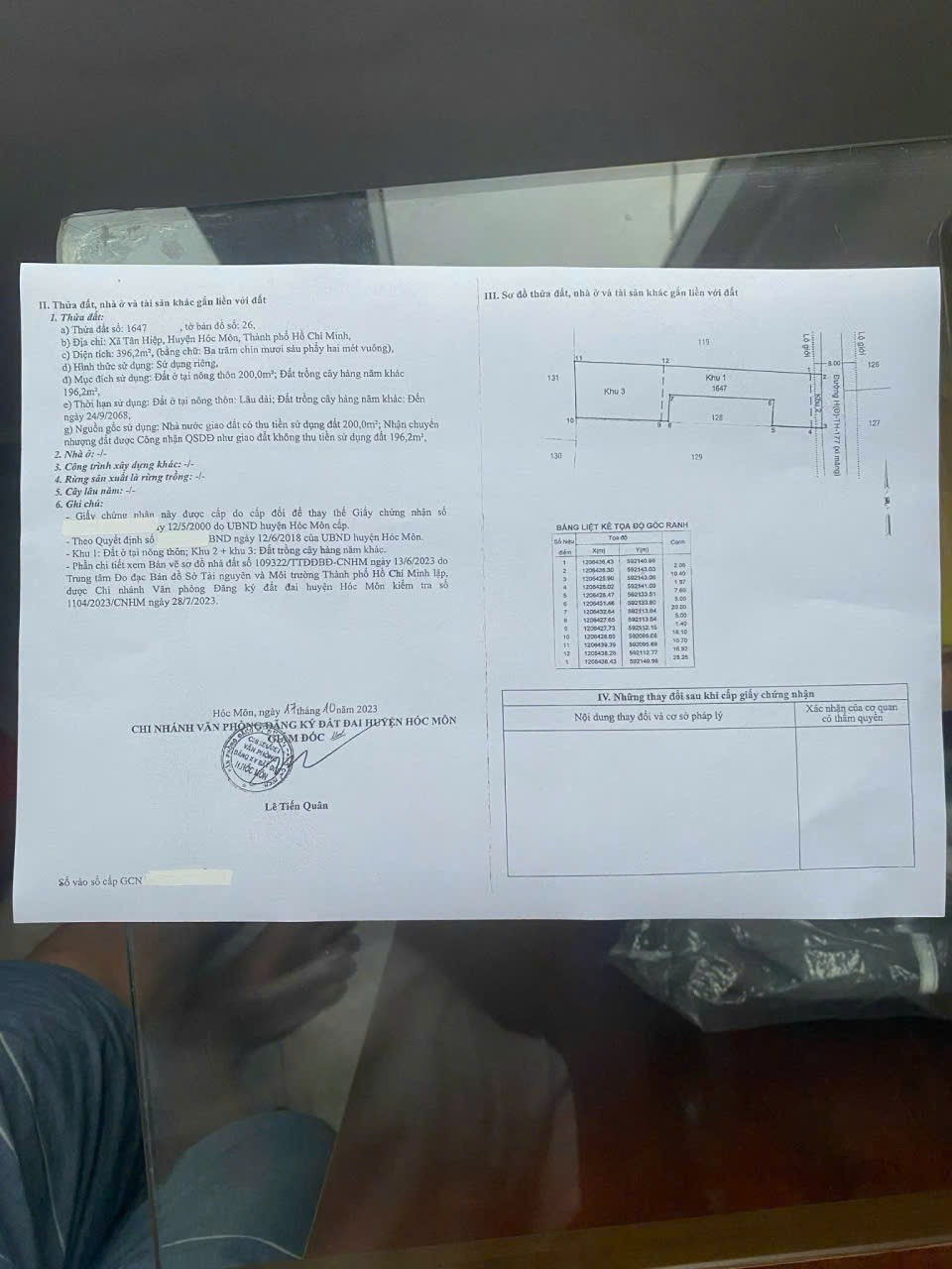 Bán 450m2 đất mt tân hiệp 29 xã tân hiệp