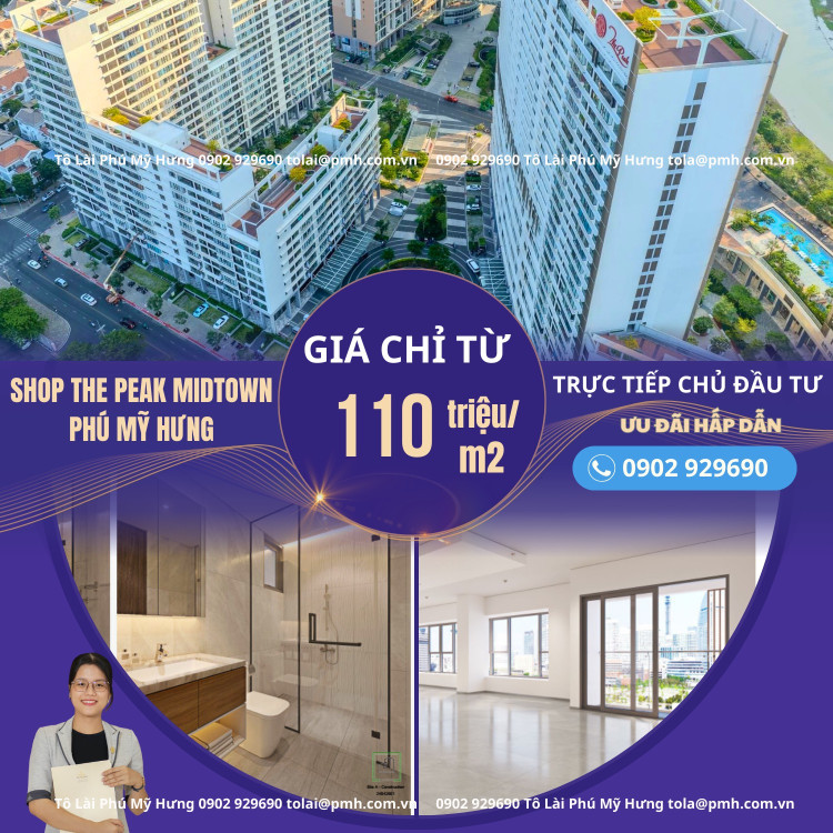 Bán Shophouse The Peak Midtown trực tiếp từ chủ đầu tư Phú Mỹ Hưng, Lịch thanh toán dài linh hoạt