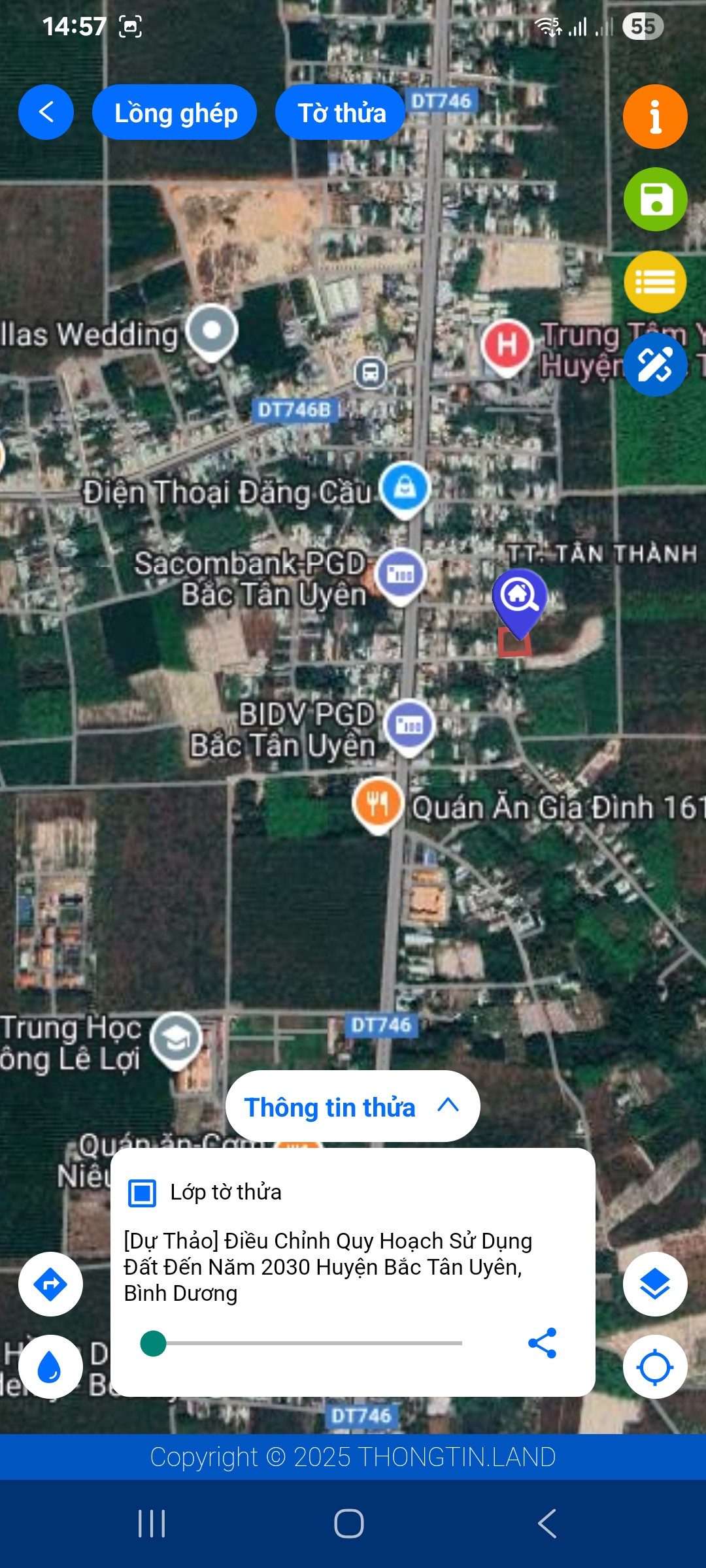Cần bán dất 520m2 (tc 100m2), dường Tân thành 44, Bắc tân uyên, ngang 10m