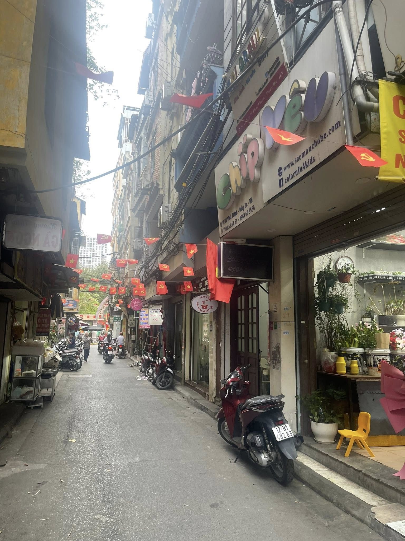 BÁN NHÀ MẶT NGÕ KINH DOANH ĐƯỜNG THÁI THỊNH. 45M2 - 4 TẦNG.