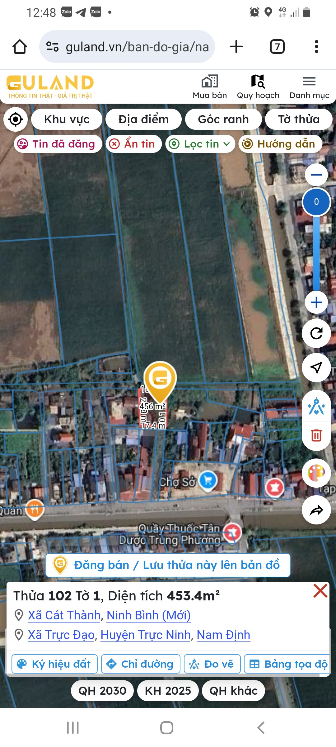 Bán đất 453.4m² ngang 17,4m giá 4.5 tỷ Xã Cát Thành