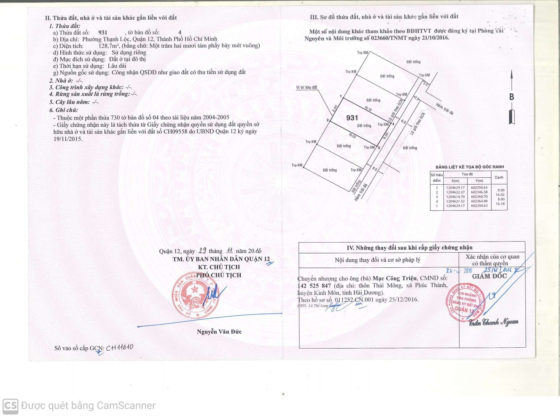 Bán đất 129m² full thổ cư ngang 8m giá 7.6 tỷ tại Đường Thạnh Lộc 47 Phường An Phú Đông