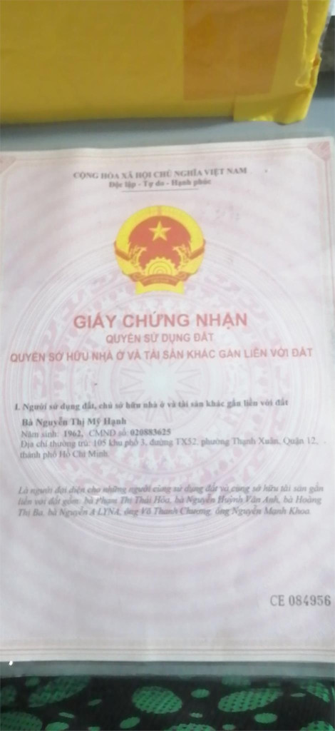 ĐẤT THỔ CƯ MẶT TIỀN  ĐƯỜNG THẠNH XUÂN 62, Q.12, HCM
