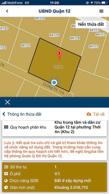 BÁN 1.993M² ĐẤT FULL THỔ CƯ, MẶT TIỀN THỚI AN 17, QUẬN 12 GIÁ BÁN 80 TỶ
