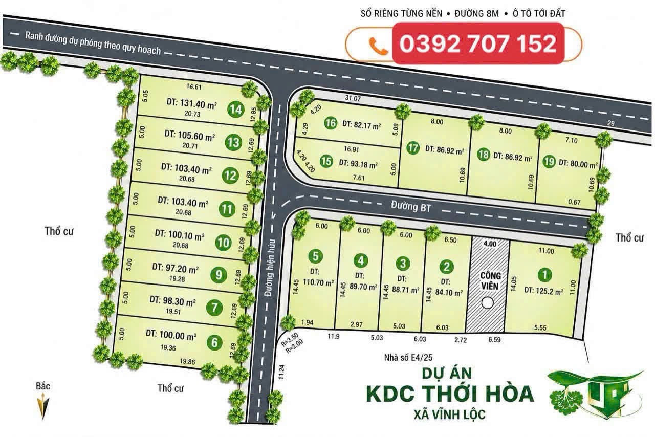 Đất SHR Ngay Trung Tâm Chợ Thới Hoà sát KCN Vĩnh Lộc A.