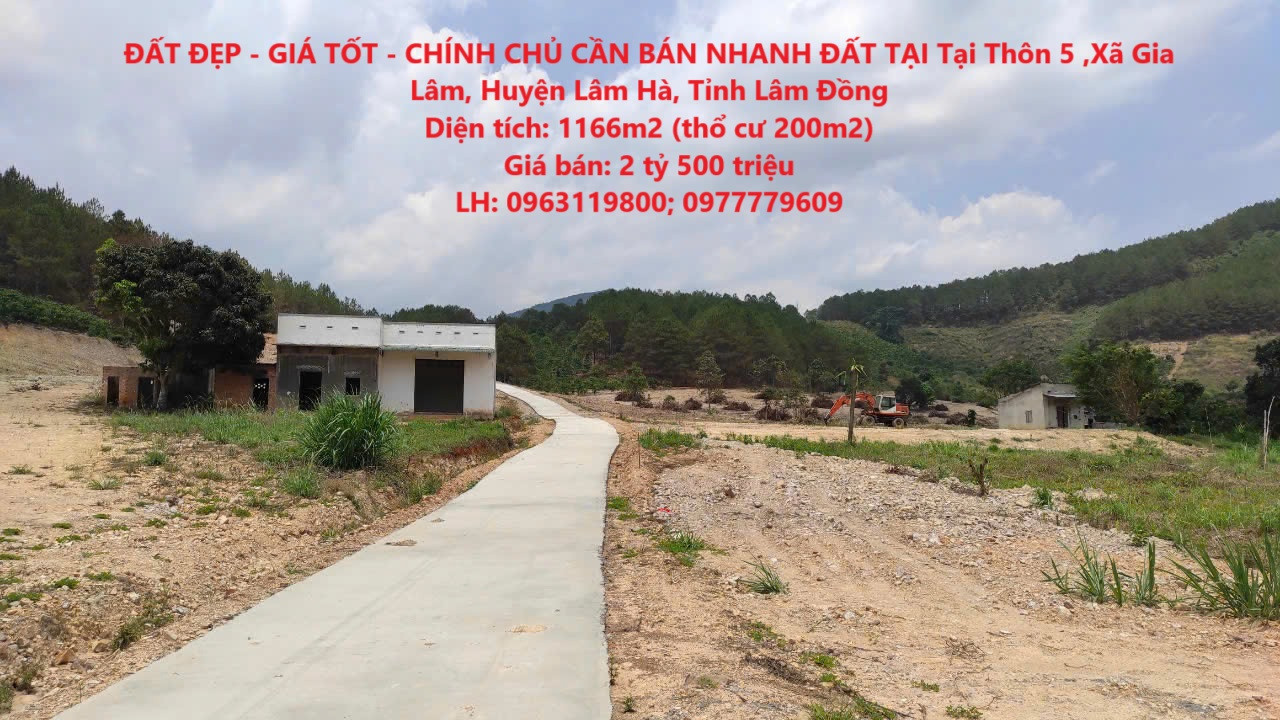 ĐẤT ĐẸP - GIÁ TỐT - CHÍNH CHỦ CẦN BÁN NHANH ĐẤT TẠI Tại Thôn 5 ,Xã Gia Lâm, Huyện Lâm Hà, Tỉnh Lâm Đồng